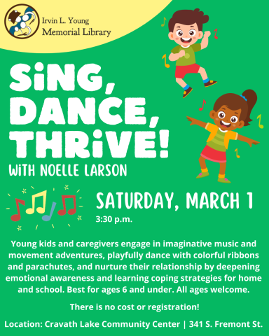 children dancing and music notes