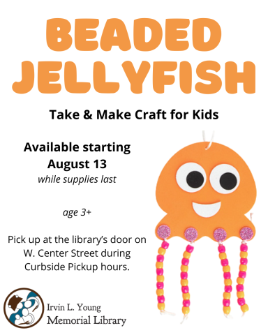 orange jellyfish craft with beaded tentacles