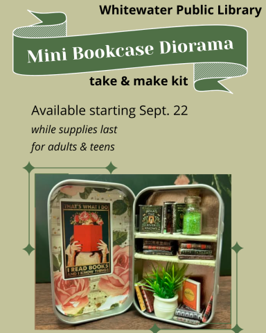 mini bookcase craft made from an altoid tin