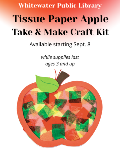 apple craft red and green tissue paper squares